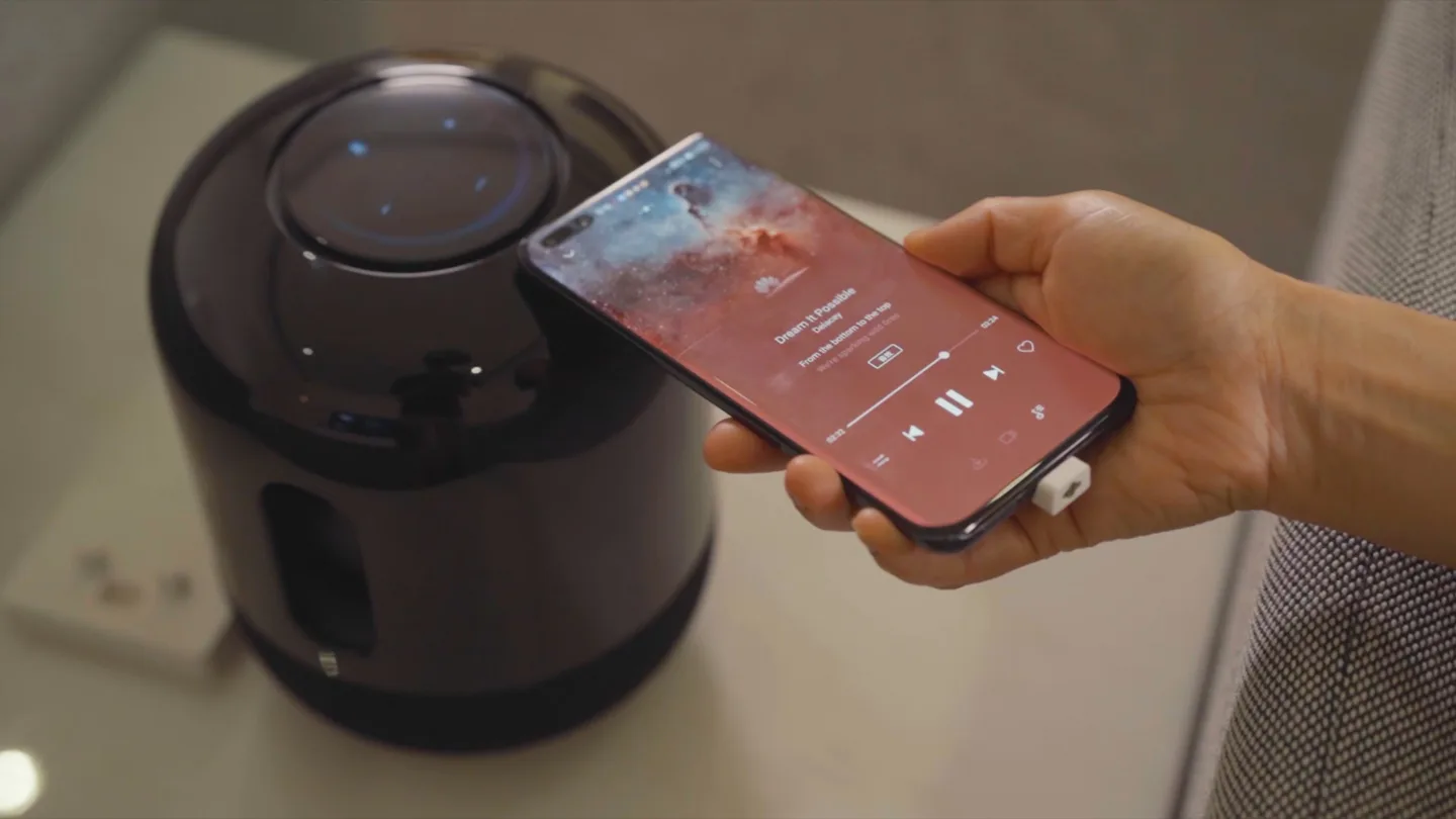 Smart speaker demonstration inside the flagship store