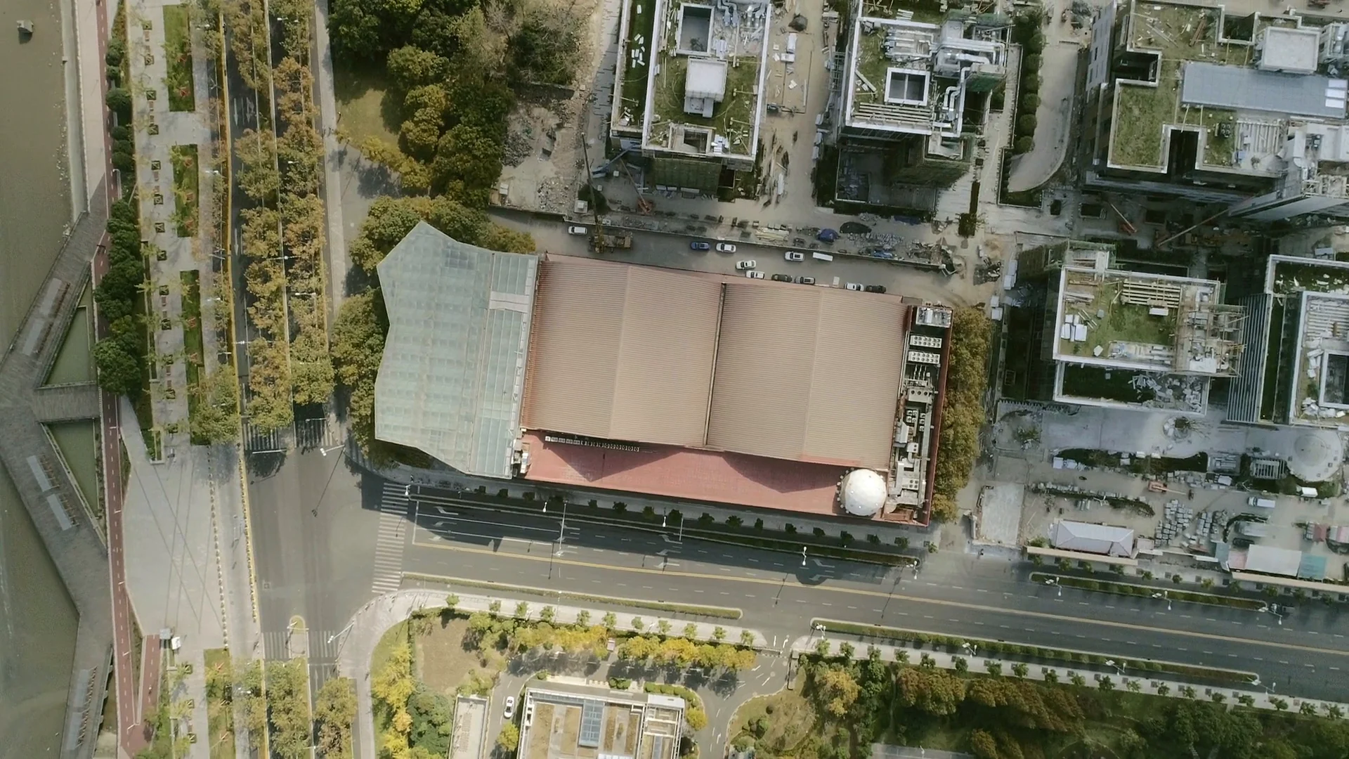 Aerial view of the museum building.