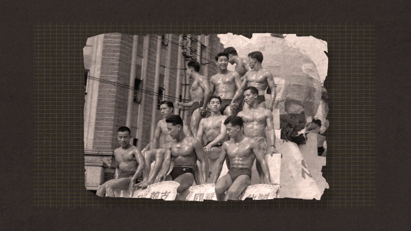 An archive photograph presented within the programme.