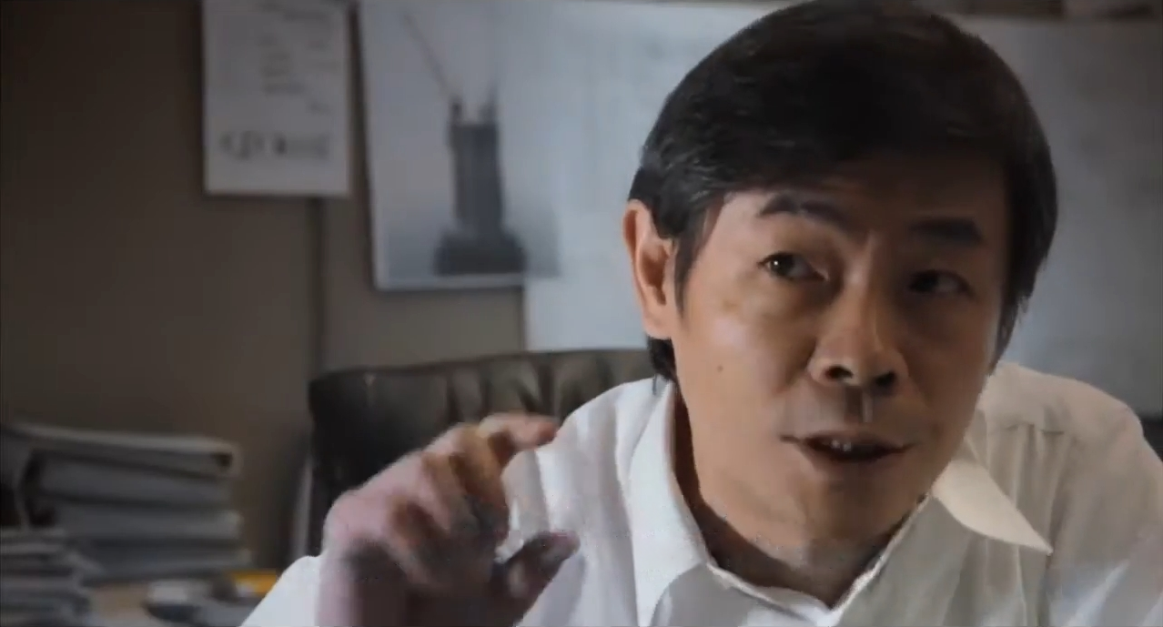 An office interview in Ecopolis China. Film still.