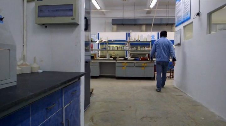 A view through the laboratory. Episode still.