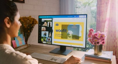 canva women looking at screen