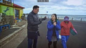 walking around a korean seaside town
