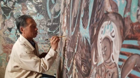 man wallpaintin Dunhuang mogao cave
