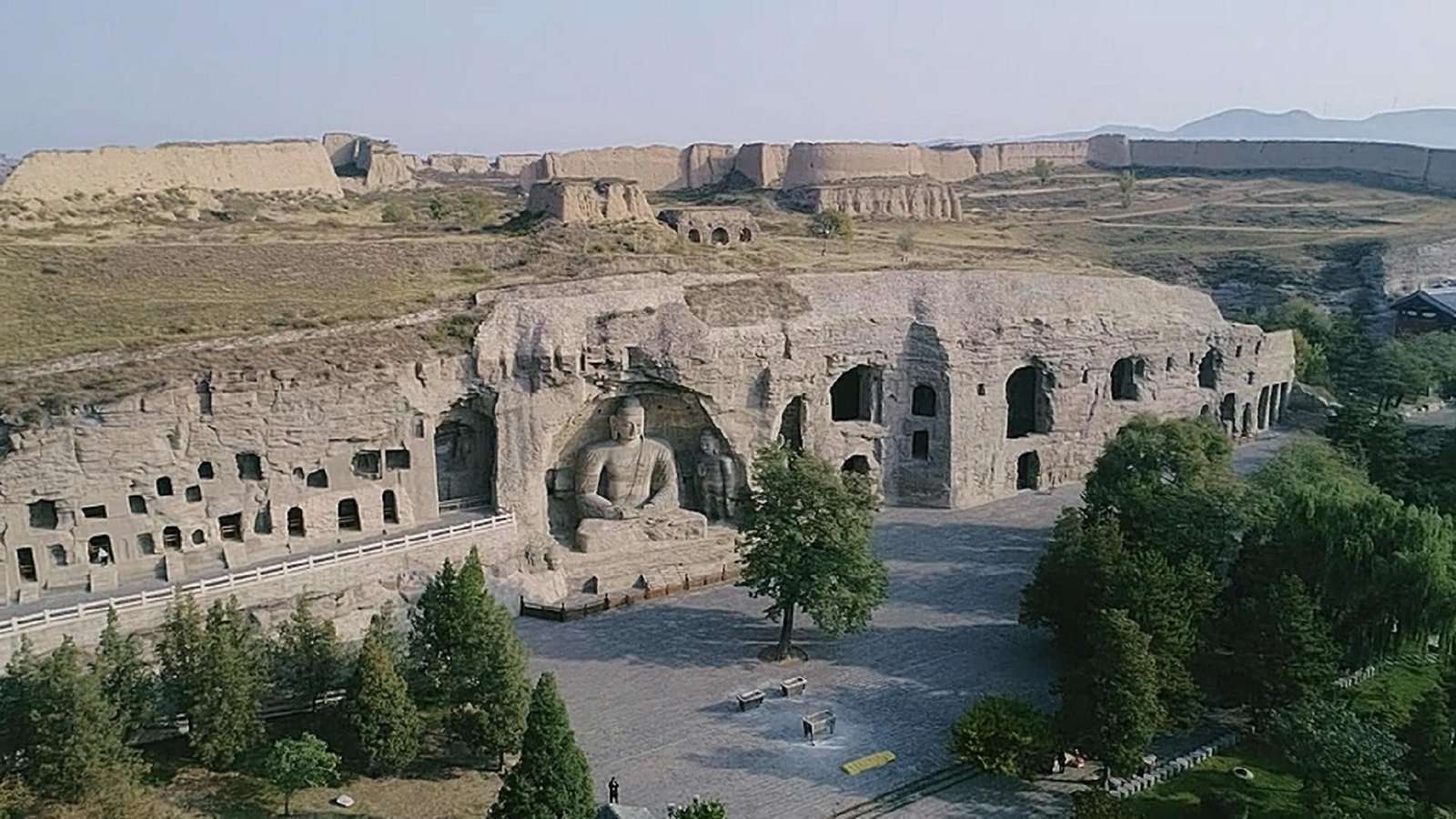 A rock-cut temple complex shown in the programme.