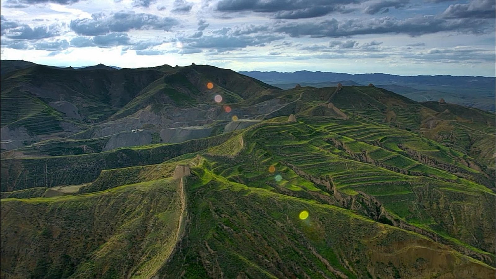 A digital reconstruction of a fortified landscape in the programme.