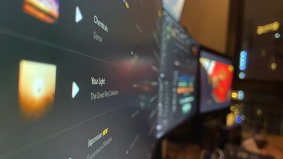 Music selection interface used in editing footage for Chinese video projects