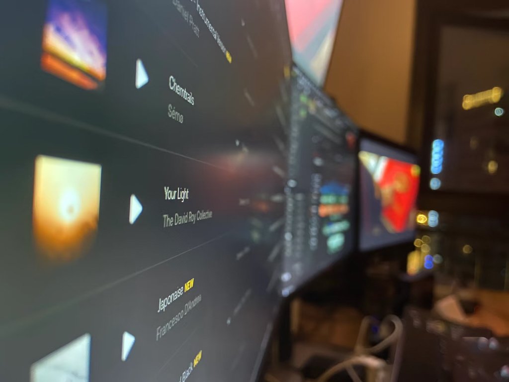 Music selection interface used in editing footage for Chinese video projects