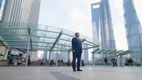 man in suit shanghai video shooting business location