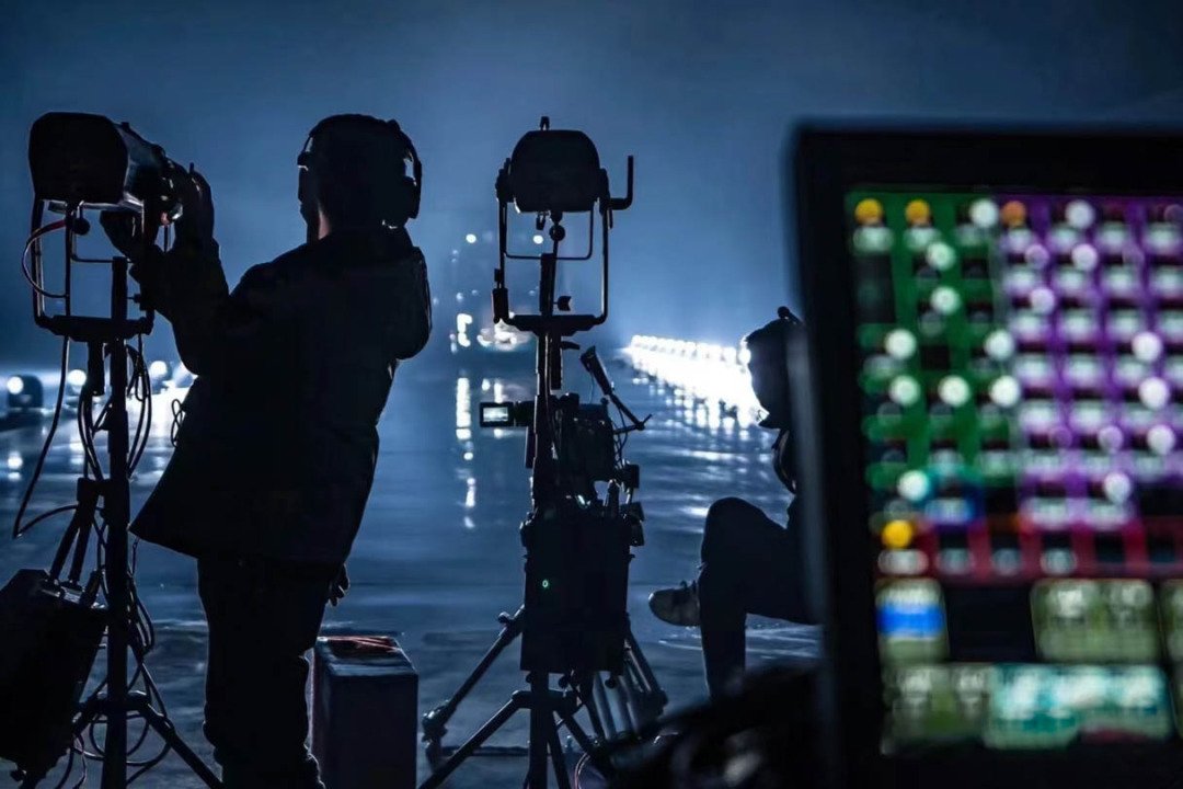 Alchemist Films crew filming a car scene at night for an international client in China