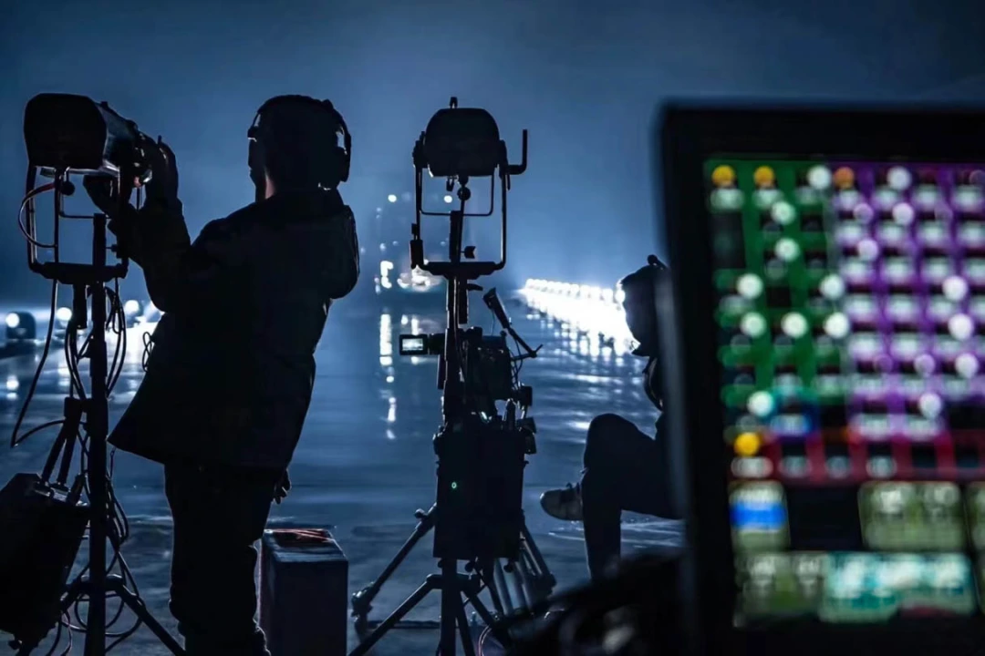 Alchemist Films crew filming a car scene at night for an international client in China