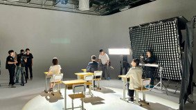 Video shooting fixer China filming a stage class in a professional studio