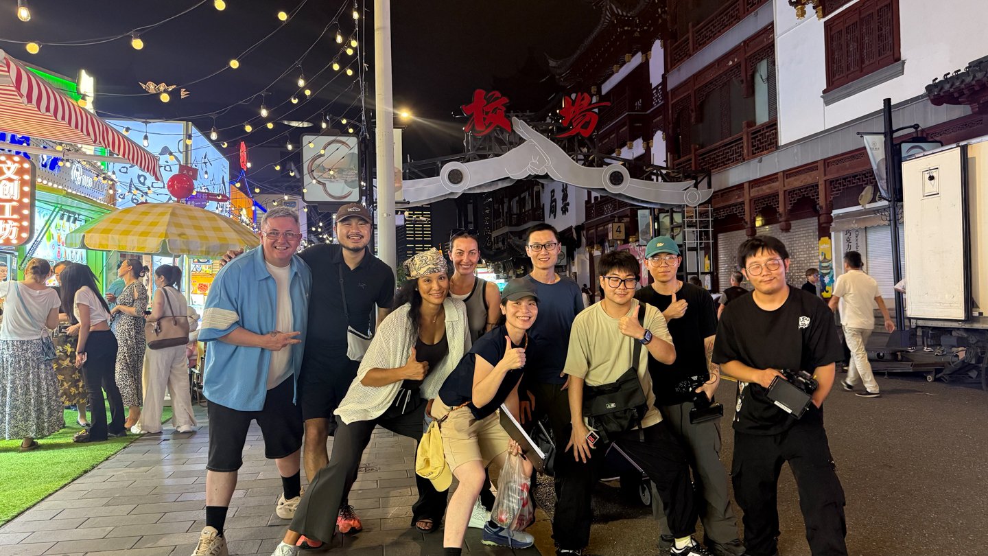 Alchemist Films crew with visiting clients in Shanghai - group photo